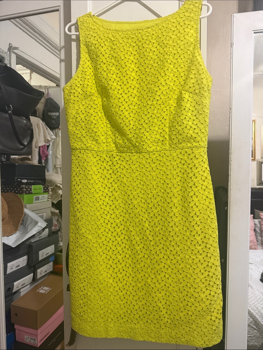 Ann Taylor Yellow Lace Sheath Dress